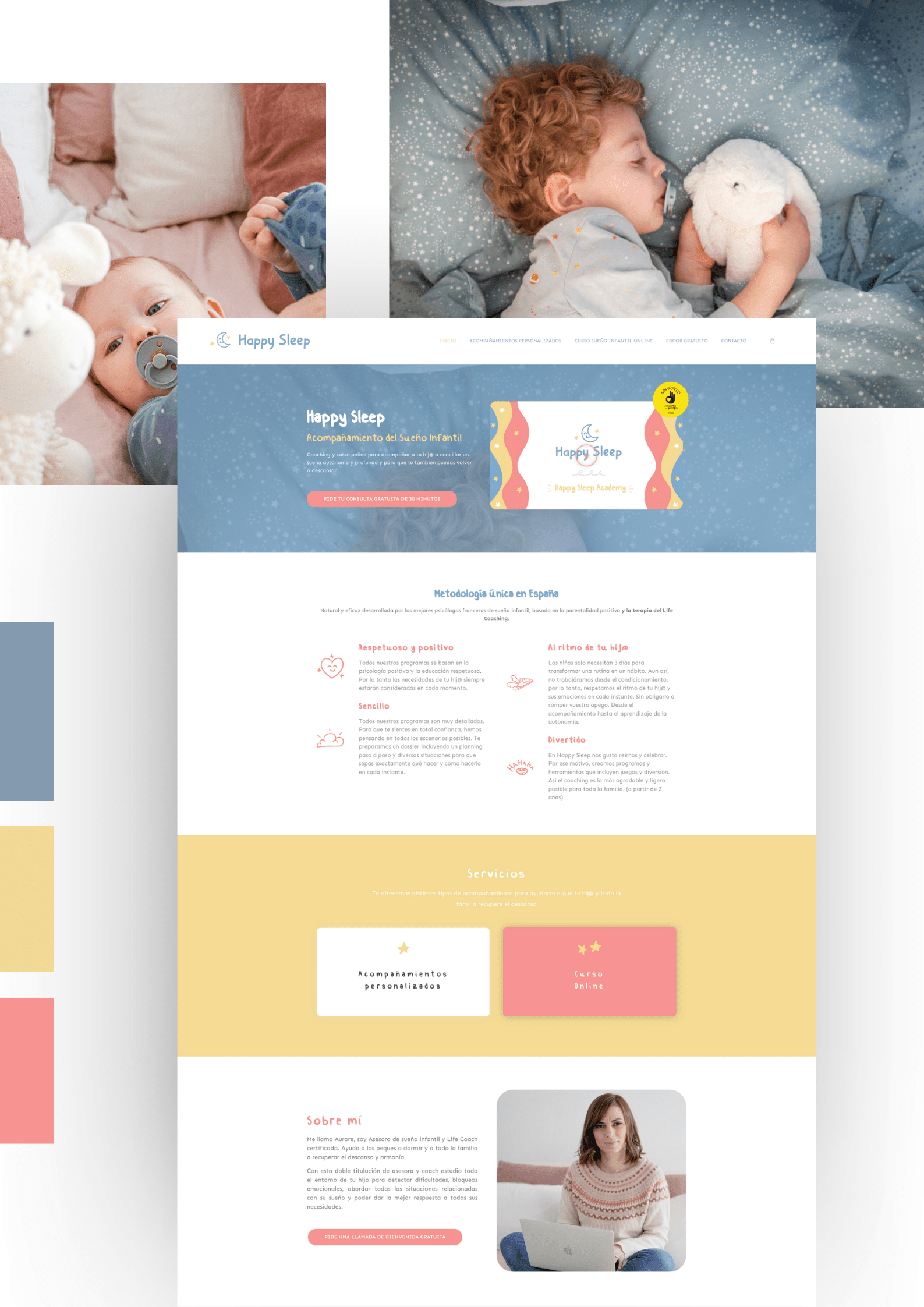 diseño web coach de sueño infantil