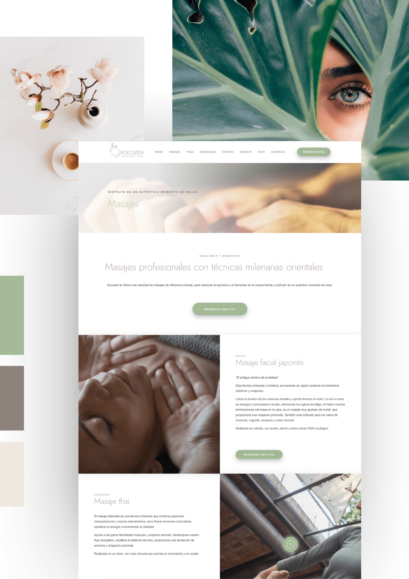 pagina web para centro de masajes